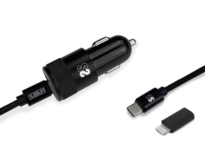 EAN 8436586742119 - SUBBLIM SUBCHG-5CPD11 cargador de dispositivo móvil Smartphone Negro Encendedor de cigarrillos, USB Carga imagen 4