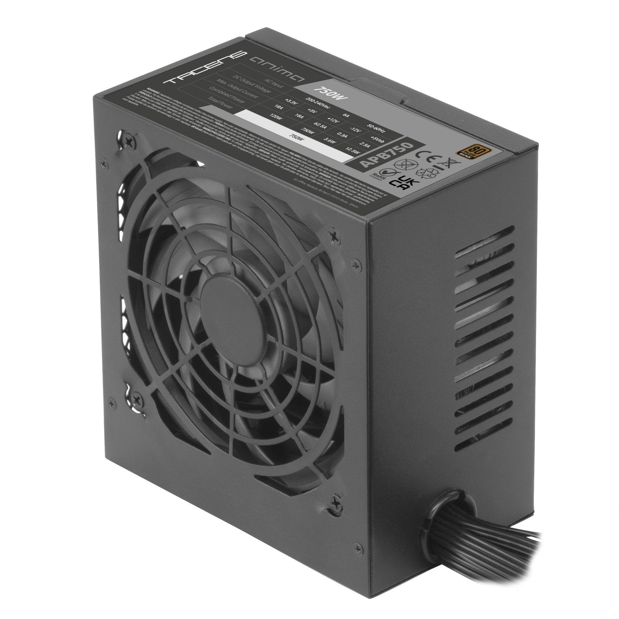 Fuente De Alimentacion Tacens Anima 750w Apb650 Atx 80 Plus Bronze Pfc Activo 14db 12cm Fan