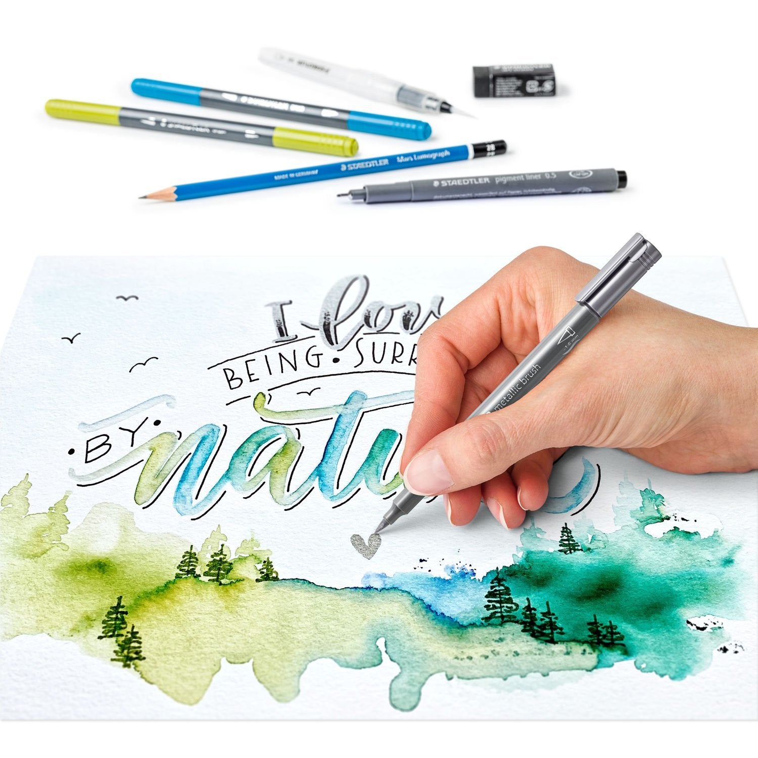 Staedtler 61 3001-2 Design Journey - Juego De Hand Lettering Y Acuarelas