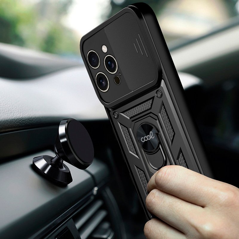 Funda Cool Iphone 16 Pro Max Hard Ring Negro