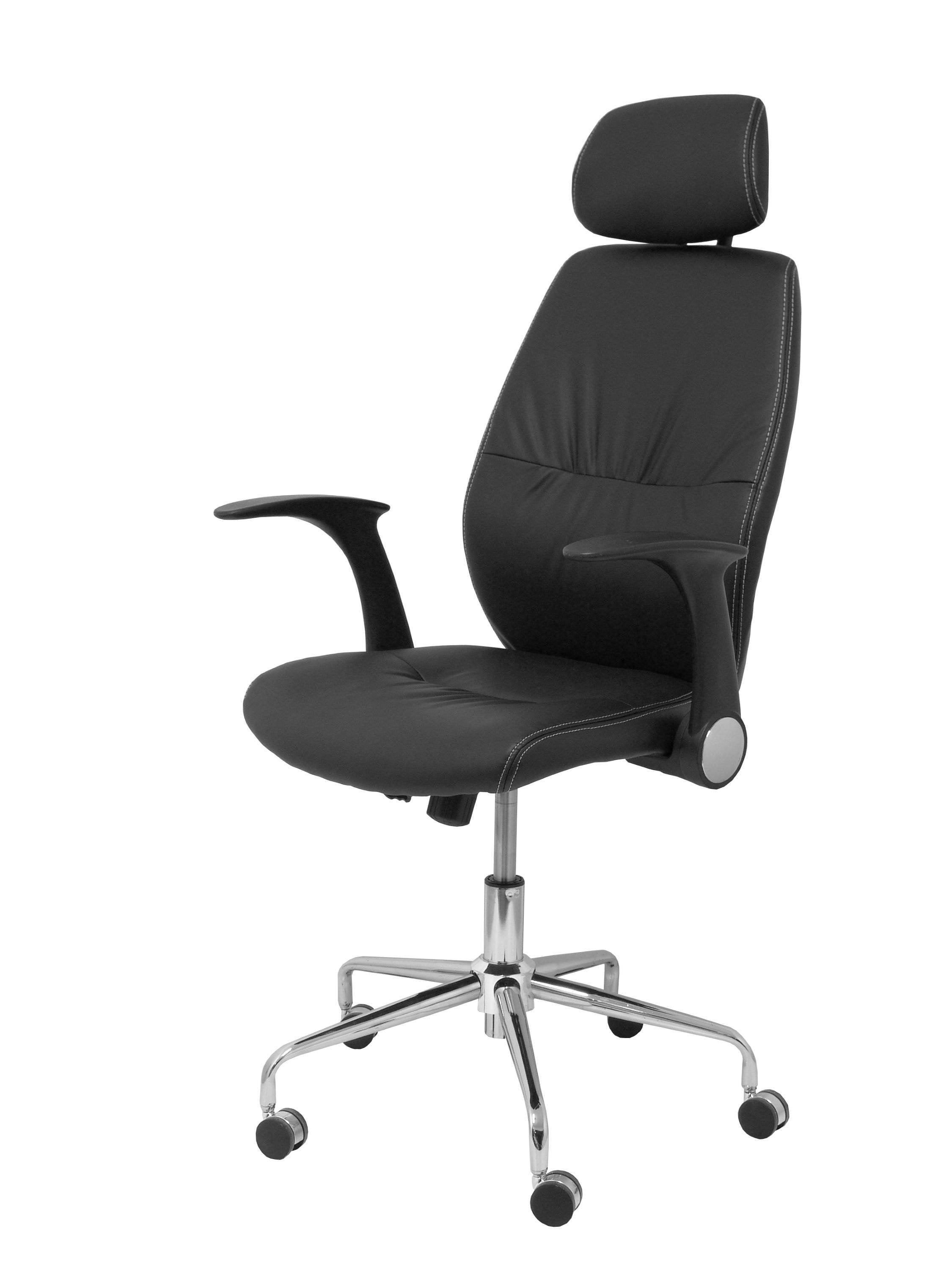 Silla Huelves Similpiel Negro Con Cabecero