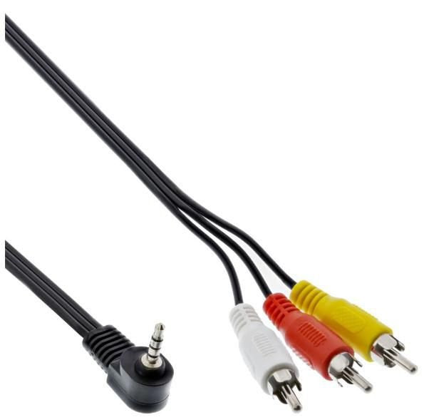 Cable De Audio/Video Inline 3.5mm 4 Pin Macho A 3x Rca Para Videocámara Digital 1.5m