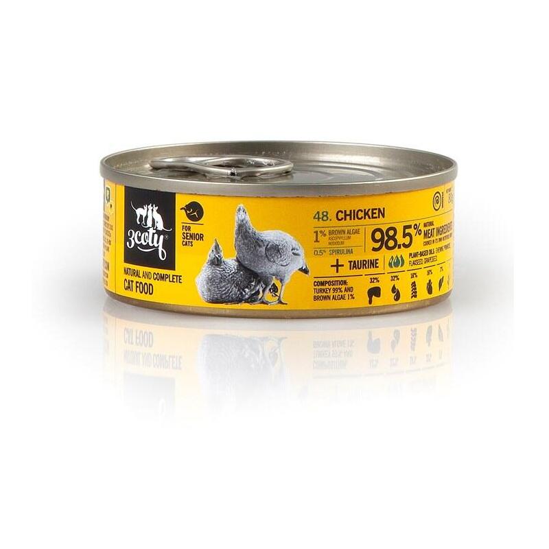3coty Chicken With Spirulina For Senior Cats 80g