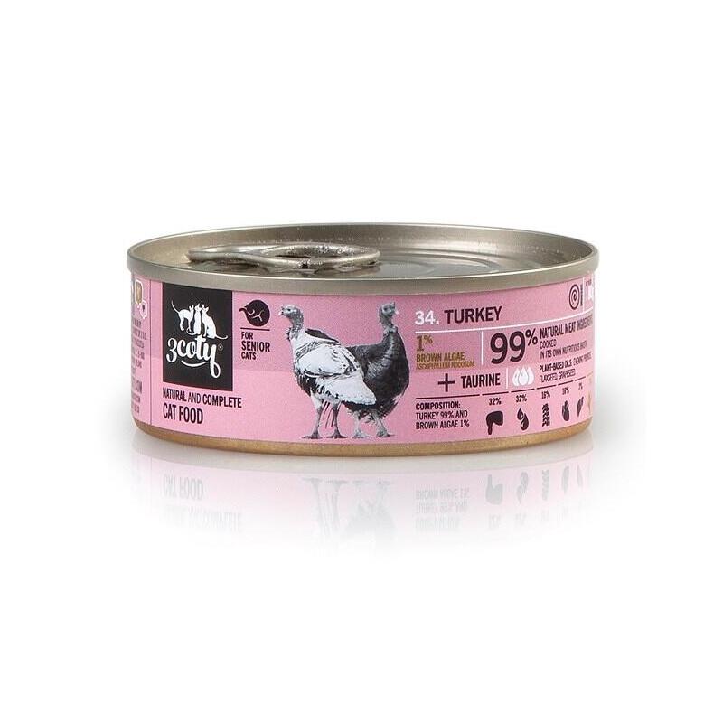 3coty Turkey For Senior Cats 80g