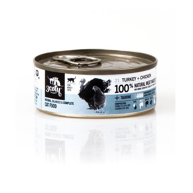 3coty Turkey With Chicken - Comida Húmeda Para Gatos - 80g