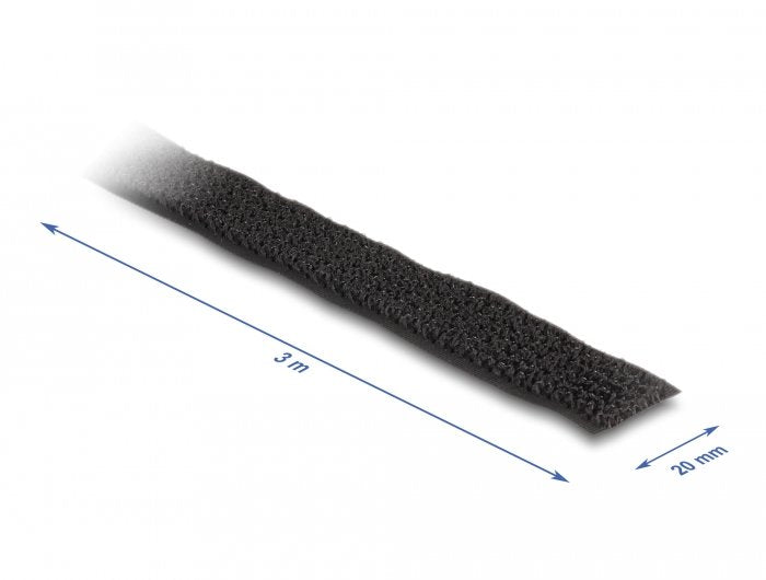 Klettband Auf Rolle Mit Schlaufe L 3 M X B 20 Mm Schwarz
