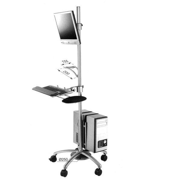 Roline Pc Lcd-Rollstnder, Hhenverstellbar, Bis 30 Kg