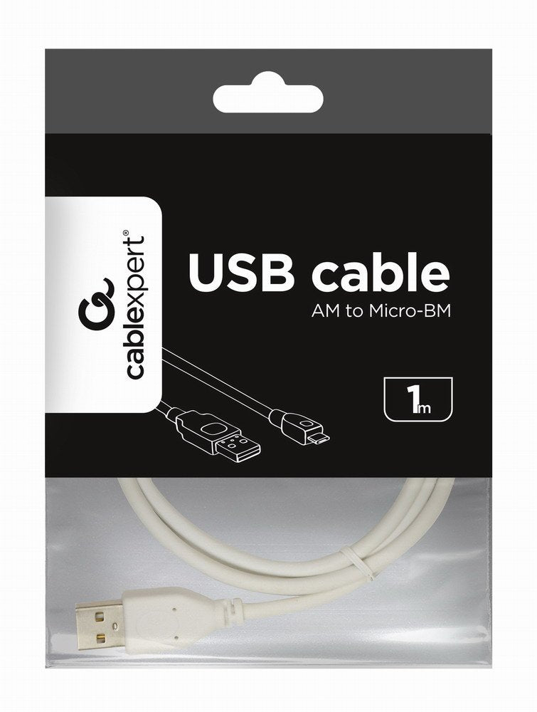Gembird Cable Usb 2.0 A Micro Usb 1m Blanco  Ccp-Musb2-Ambm-W-1m