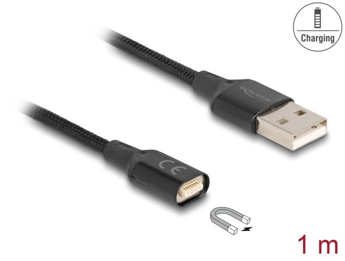 Delock Magnetisches Usb-Ladecable Schwarz 1 M