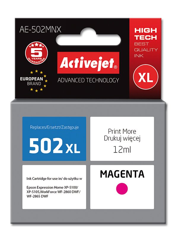 EAN 5901443111436 - Activejet AE-502MNX cartucho de tinta 1 pieza(s) Compatible Alto rendimiento (XL) Magenta imagen 1
