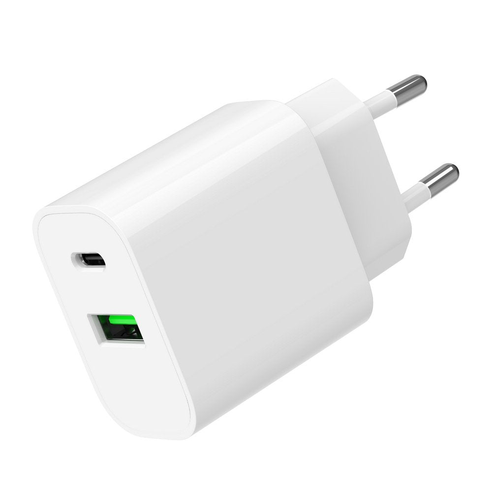 Cargador Rápido Pd Y Qc 3.0 Usb Tipo A + Tipo C, 20 W, Blanco