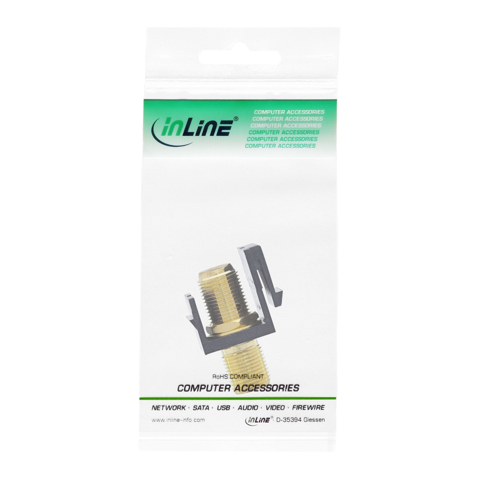 Adaptador Keystone Para Cable De Satélite, 2x Conectores F, Blanco