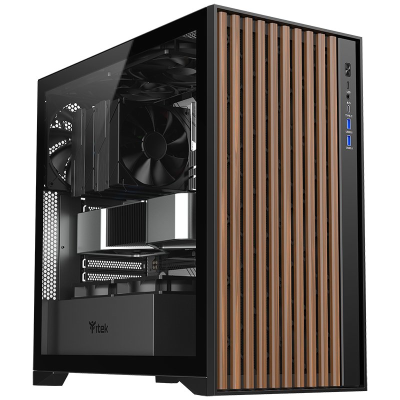 Caja Pc Itek Woody Torre Negro