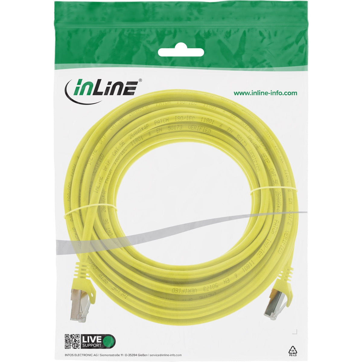 Cable De Red Inline Sf/Utp Cat.5e Amarillo 5m