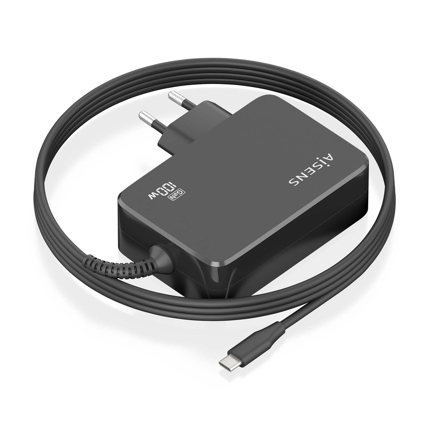 Aisens Cargador Gan 100w Pd3.0 1xusb-C 1.8m, Negro