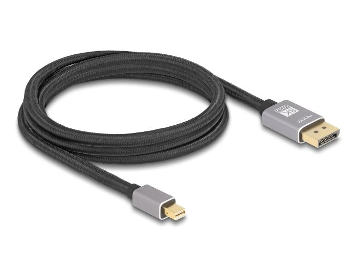 Delock Mini Displayport A Displayport Cable 8k 60 Hz 2 M Gris