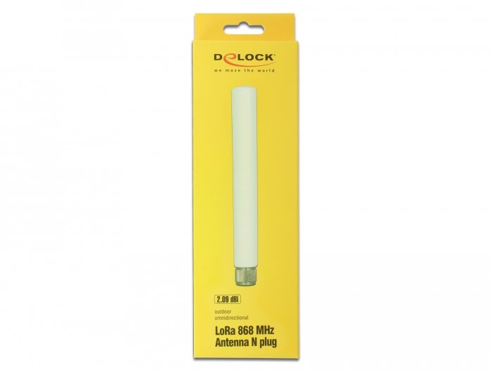 Delock 89637 Antena Lora 868 Mhz Macho N 2,09 Dbi Omnidireccional Fija Para Exteriores Blanca