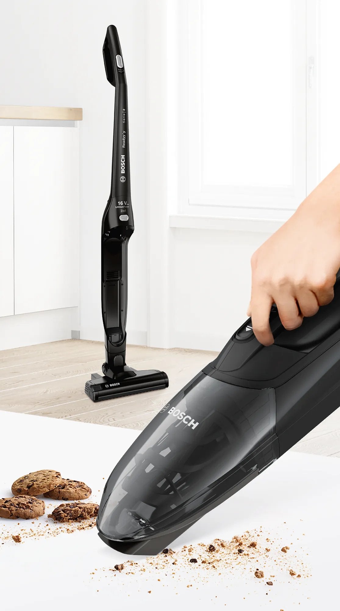 Aspiradora  Bosch Serie 2 Bchf216b De Mano Negro Sin Bolsa