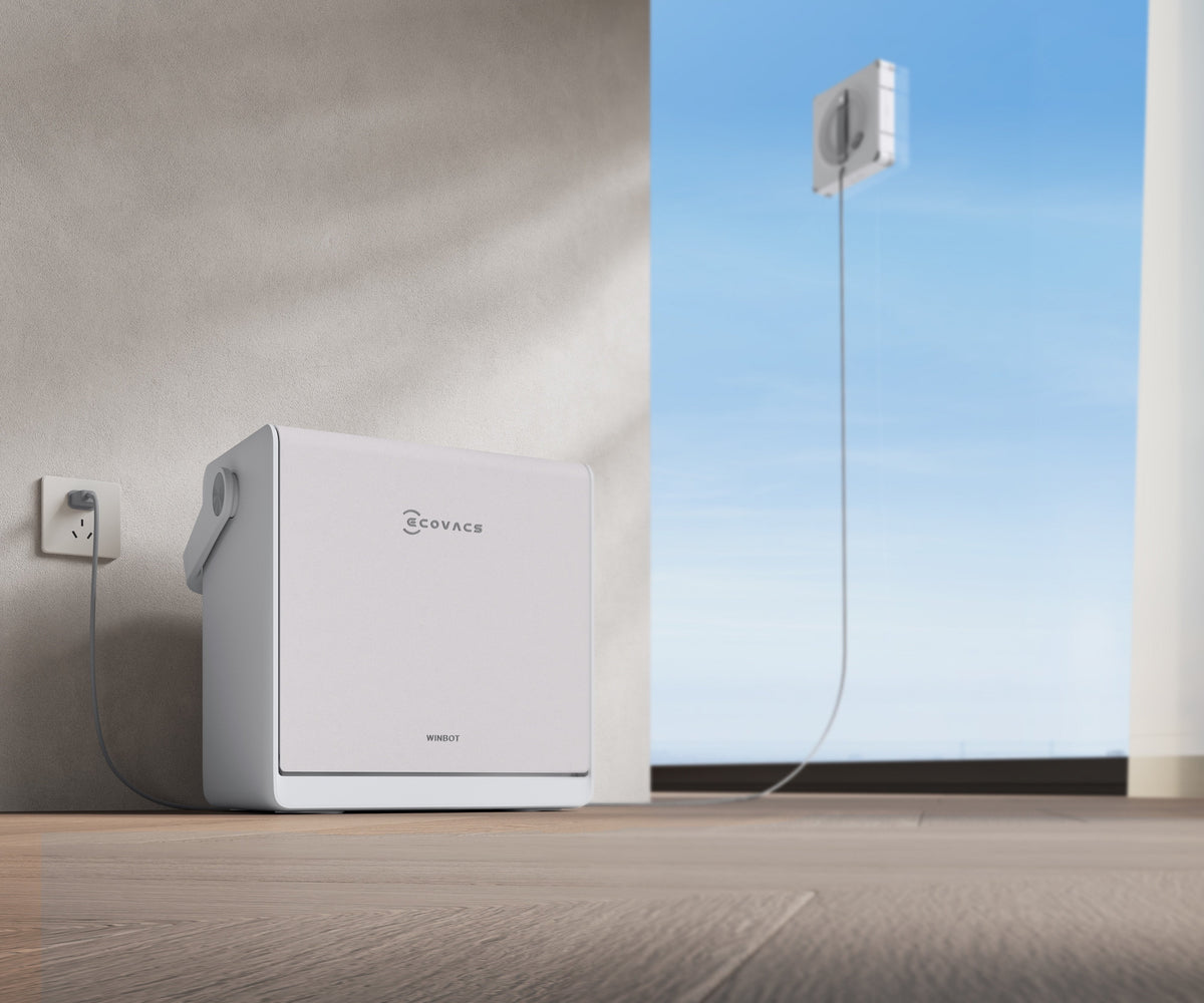 Ecovacs Winbot W2s Pro Omni Window Cleaning Robot,Auto Spray,Smart Path Planning,White+Portable Station