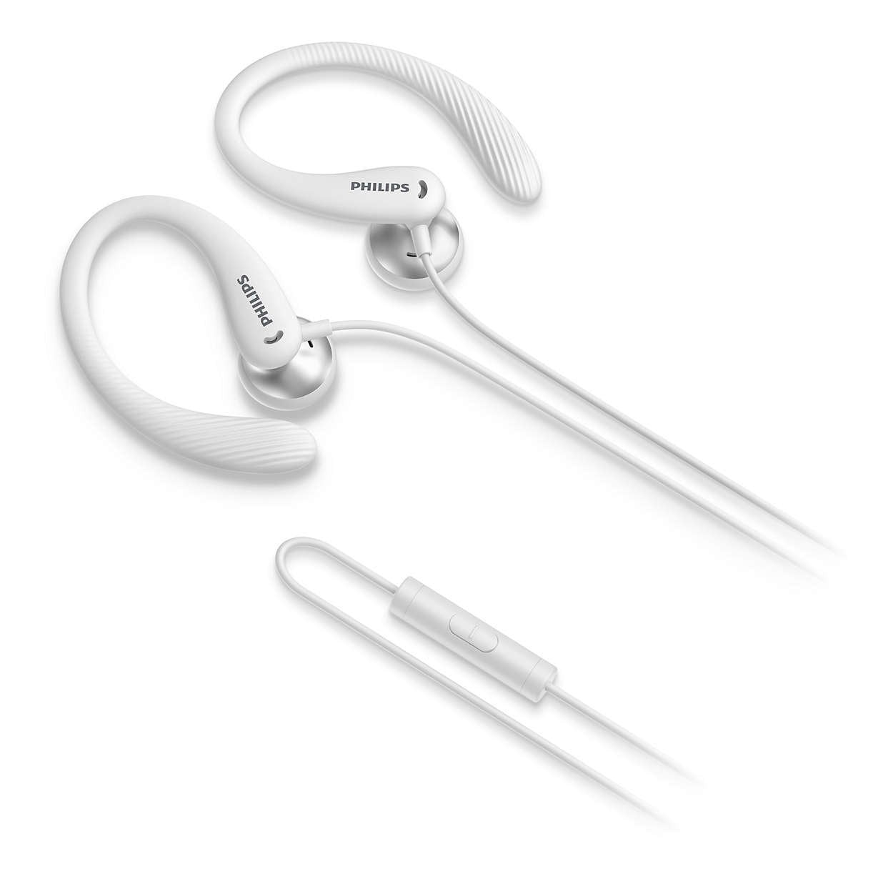 EAN 4895229110458 - Philips TAA1105WT/00 auricular y casco Auriculares Alámbrico gancho de oreja, Dentro de oído Deportes Bla imagen 2