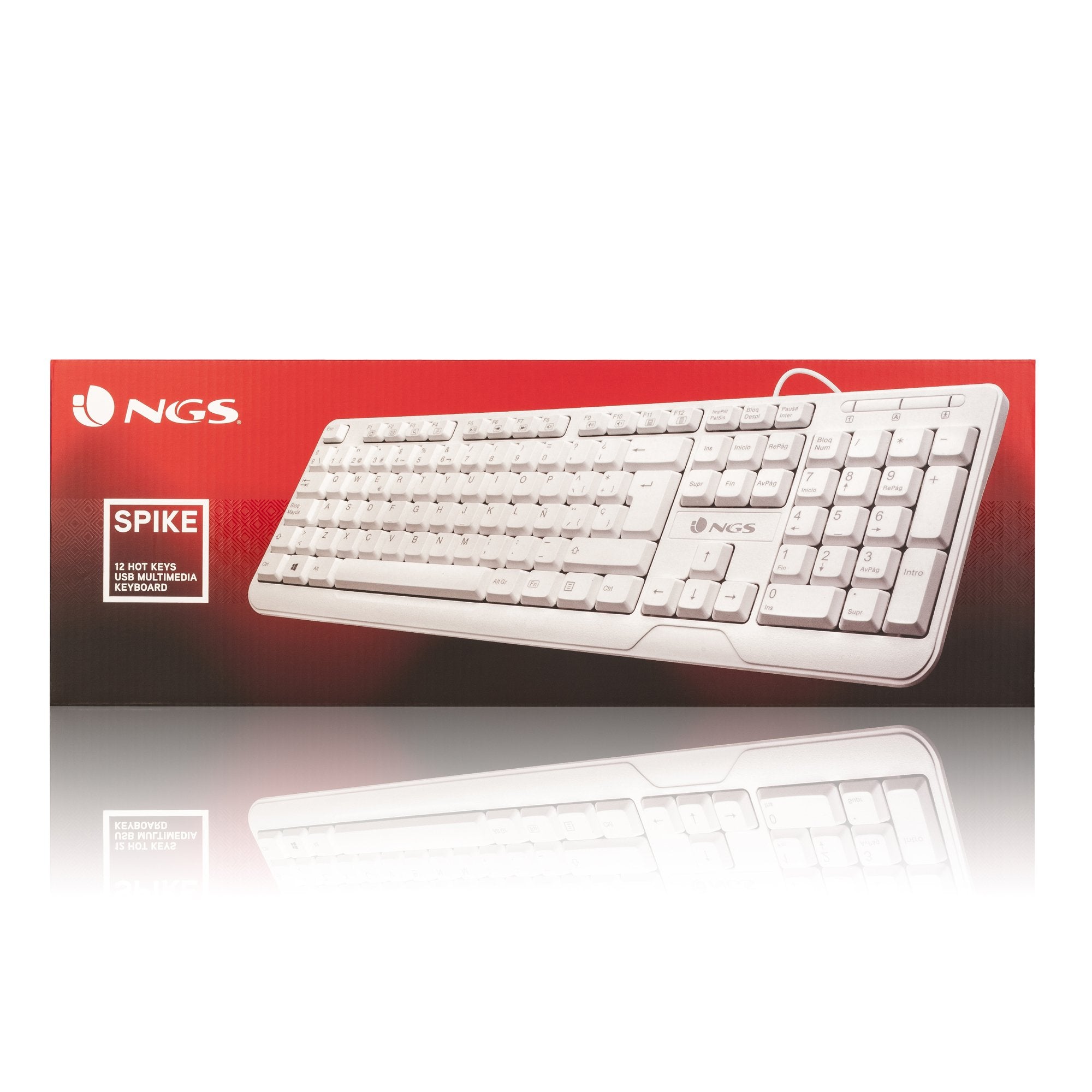 EAN 8435430612219 - NGS Spike, QWERTY, ES teclado Universal USB Blanco imagen 6