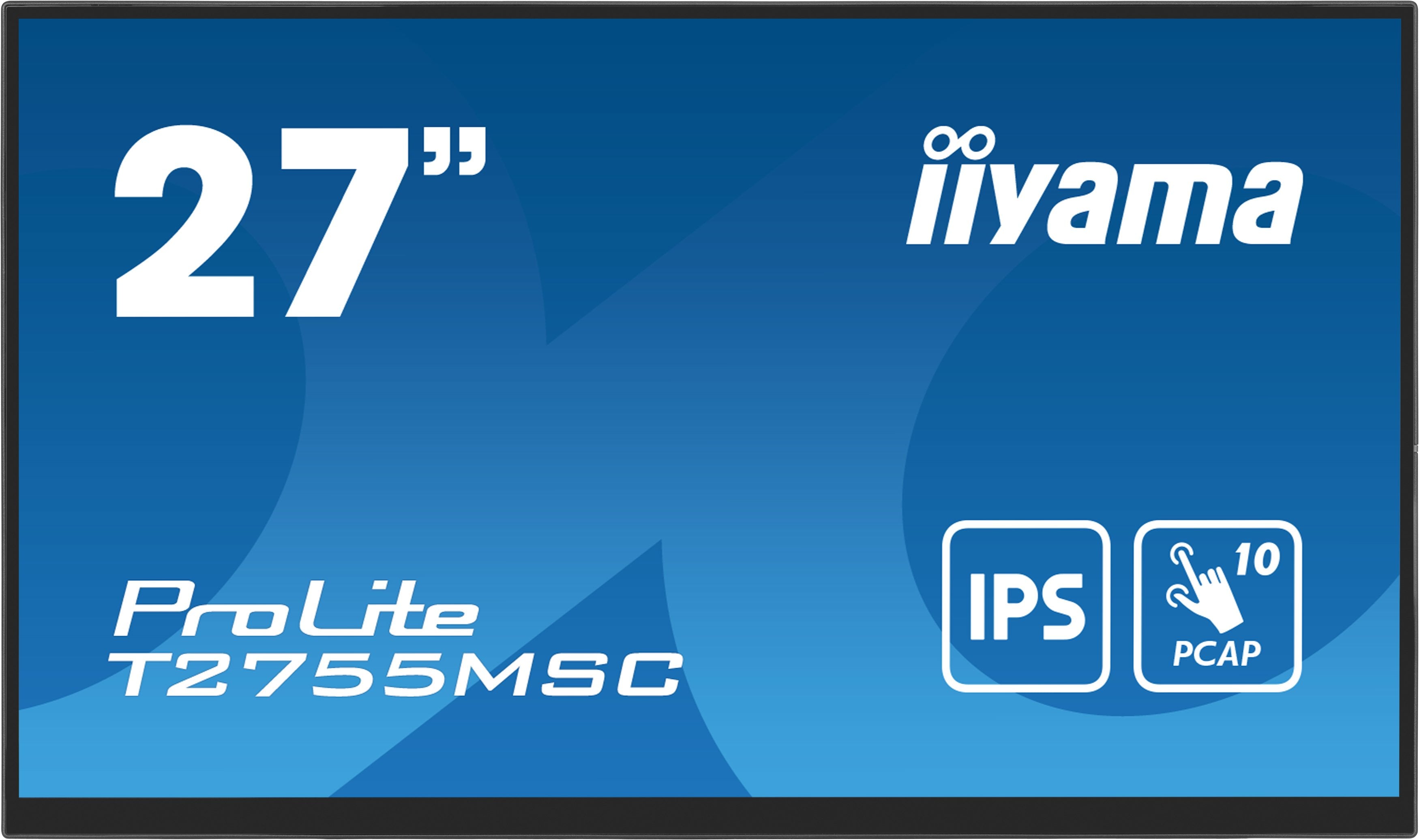 Monitor Iiyama 68.6cm 27" T2755msc-B1 16:9 M-Touch Hdmi+Dp Webcam Retail