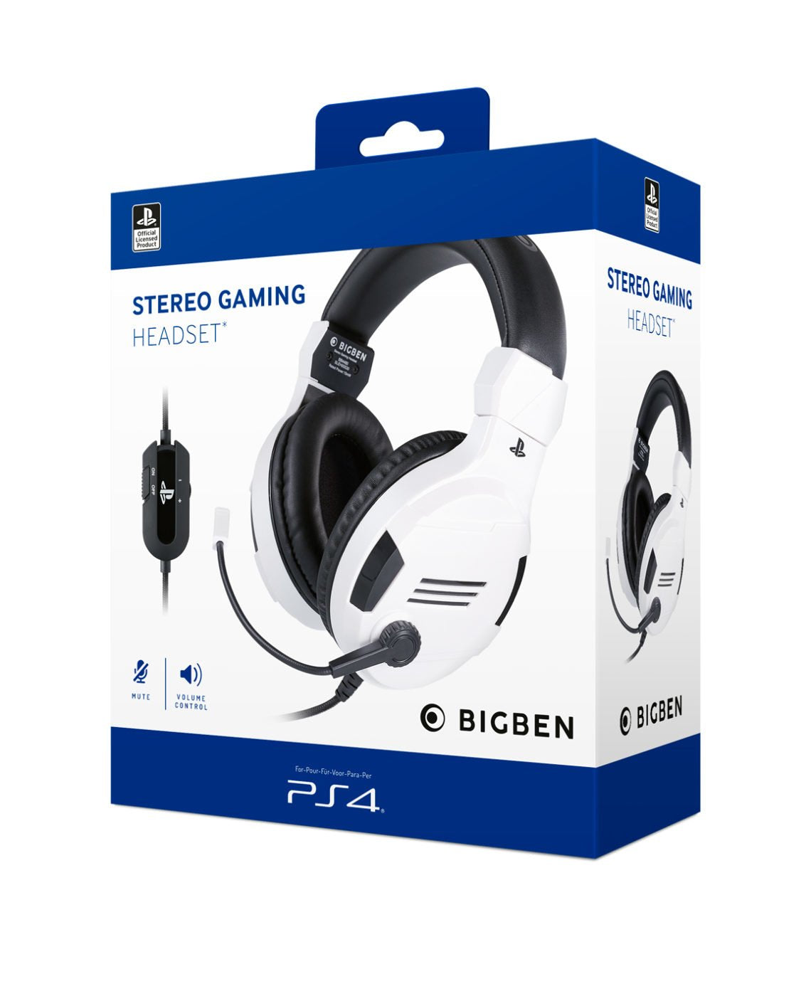Auriculares  Nacon Ps4ofheadsetv3 Blancos Con Micrófono Blanco