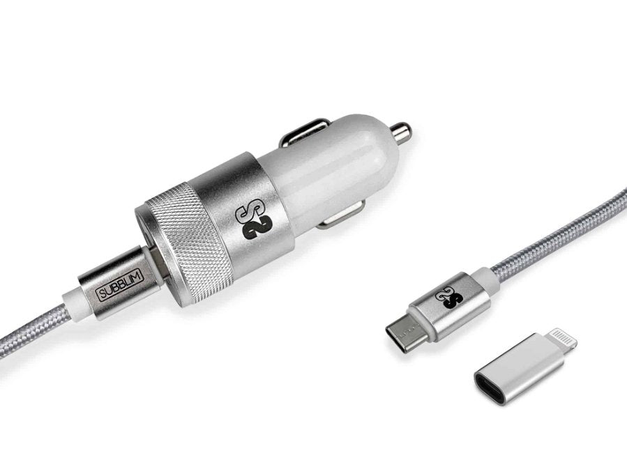 EAN 8436586742102 - SUBBLIM SUBCHG-5CPD10 cargador de dispositivo móvil Smartphone Plata Encendedor de cigarrillos, USB Carga imagen 3