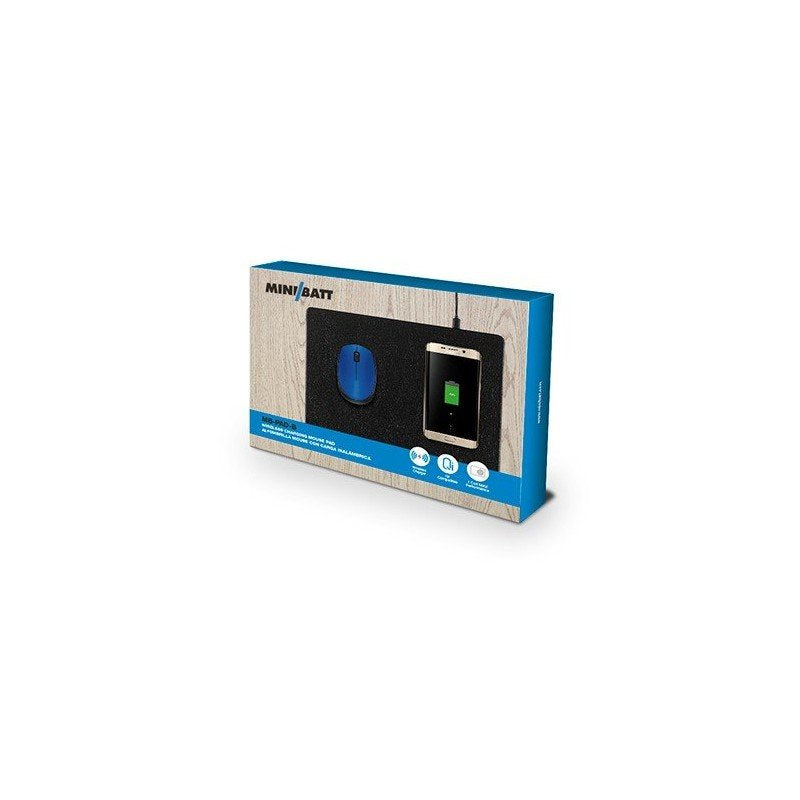 Minibatt Alfombrilla Para Ratón Color Negro Con Carga Inalámbrica Qi