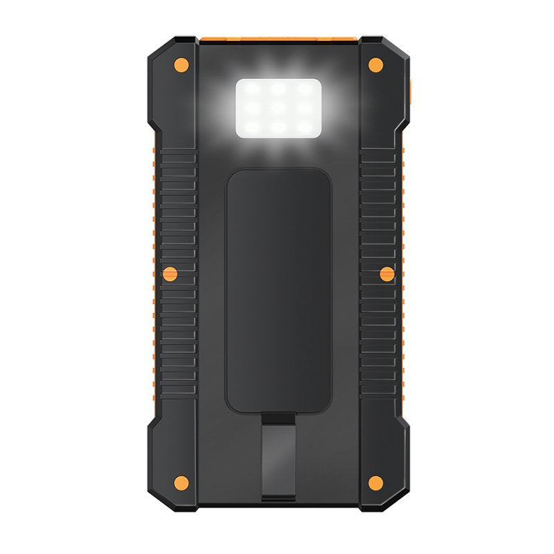 Bateria Externa Power Bank  8000  Solar 2 Puertos Usb-A De Control De Calidad Linterna Negro Naranja Logilink