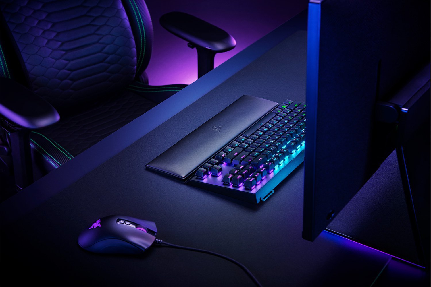 Razer Rc21-01710100-R3m1 Descansa Muñecas Polipiel, Espuma De Memoria Negro