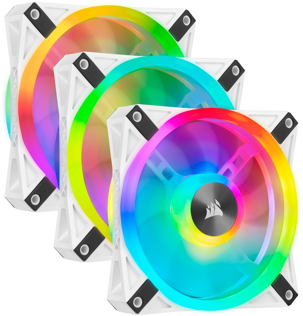 Case Acc Fan 12cm Corsair Ql120wh Rgb 3pcs Rgb Pwm 1500rpm 71m³/H 26dba 4pin Triple Pack White