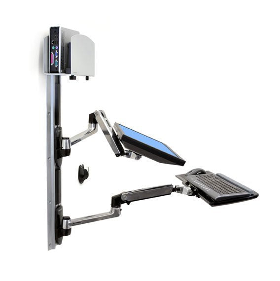 Ergotron Lx Wall Mount System Pared, Soporte De Pared Plateado/Negro, Pared, 13,4 Kg