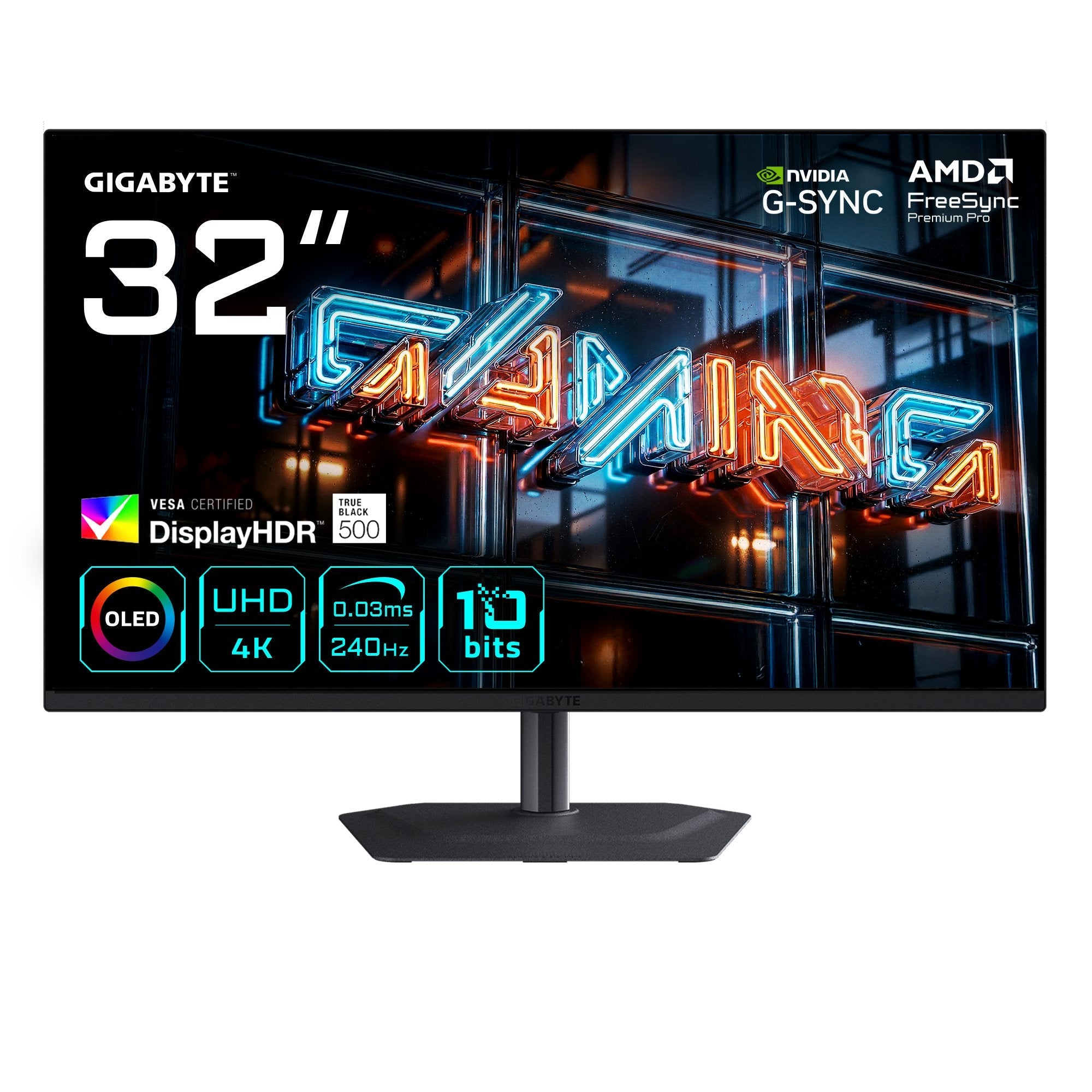 Gigabyte Mo32u24 Qd-Oled (80 Cm (31.5 Zoll), Negro, Ultrahd/4k, Hdmi, Dp, Lautsprecher, 240hz Panel) Mo32u24 Ek