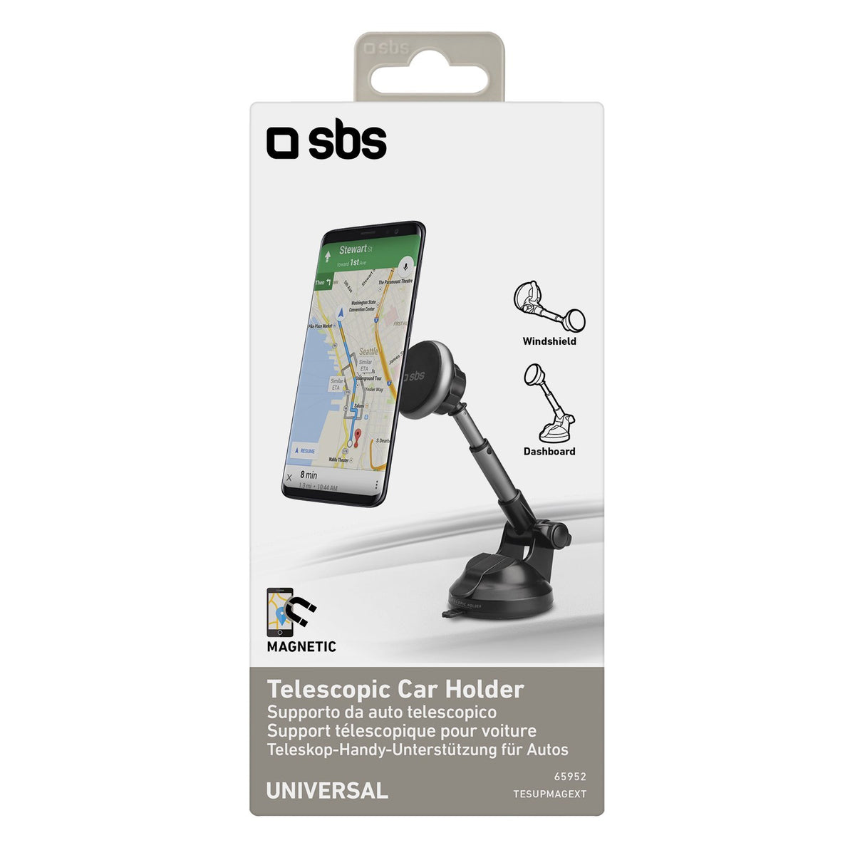 EAN 8018417265952 - SBS TESUPMAGEXT soporte Soporte pasivo Teléfono móvil/smartphone Negro, Plata imagen 4