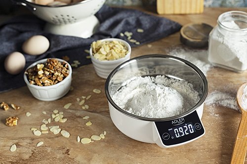 Báscula De Cocina Adler Ad 3166  Con Cuenco, Blanco