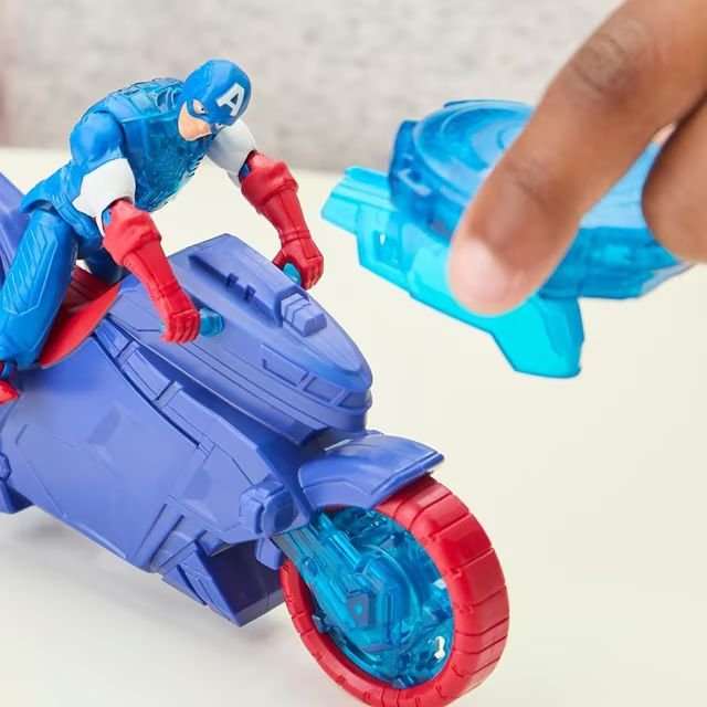 Moto Lanzaescudos + Figura Capitan America Los Vengadores Avengers Marvel