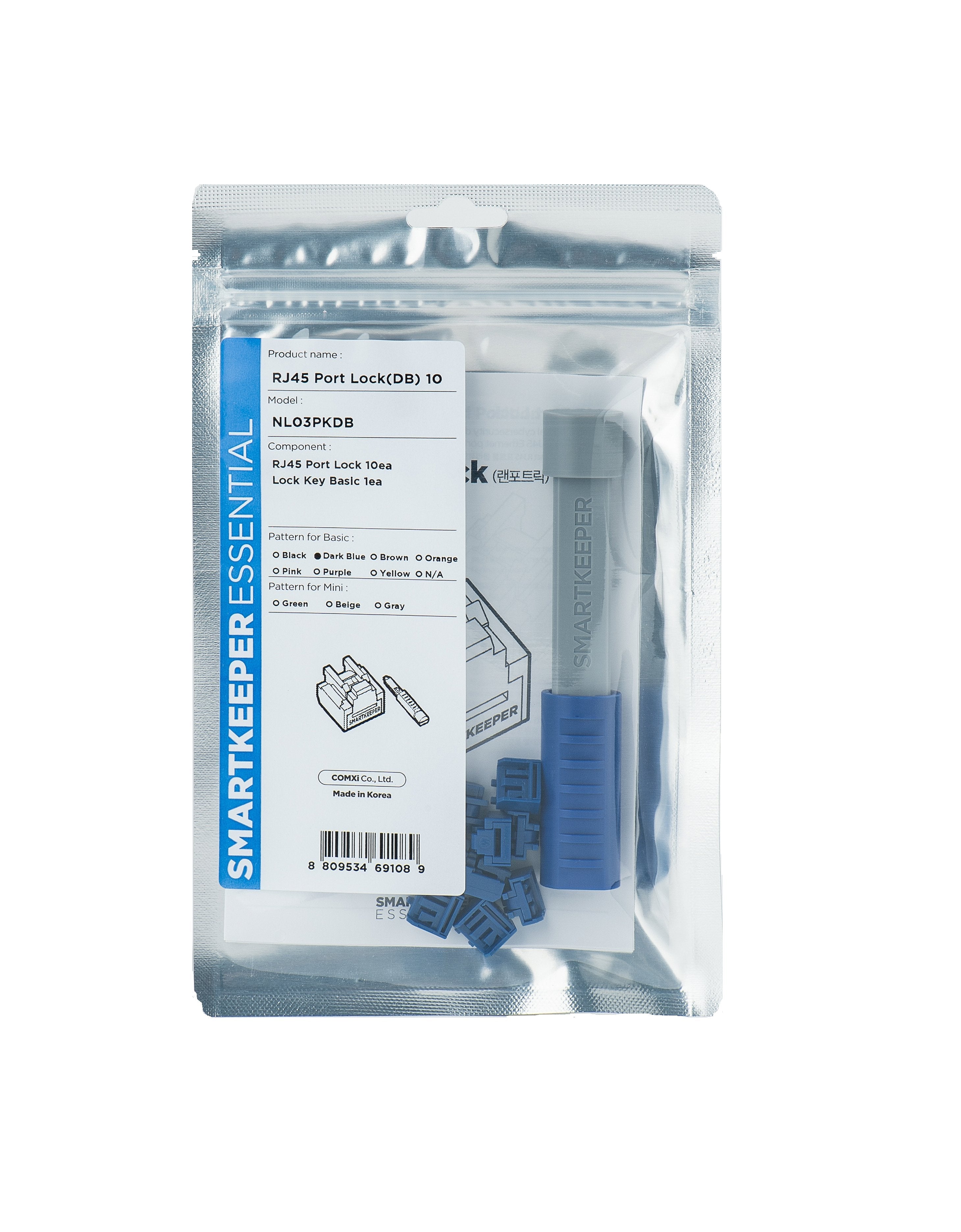 EAN 8809534691089 - Smartkeeper NL03PKDB bloqueador de puerto Bloqueador de puerto + clave RJ-45 Azul 10 pieza(s) imagen 5