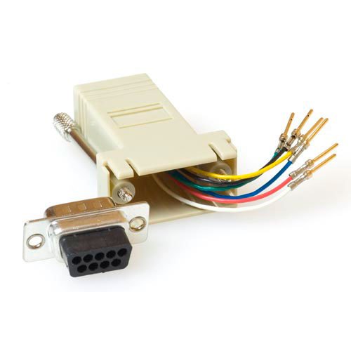Mountable Heavy Duty Adapter Rj-45 Female To 09 Pole D-Sub Female