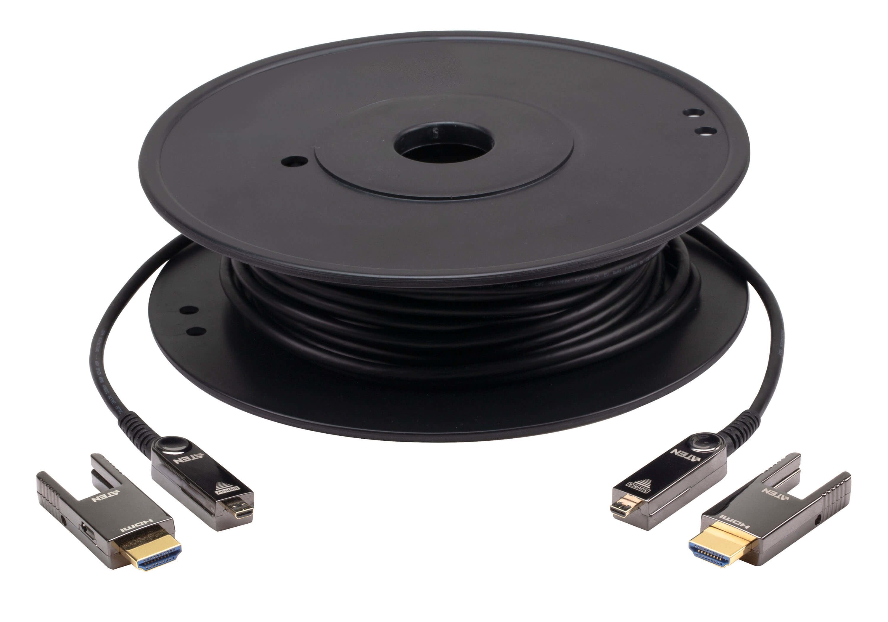 Cable Hdmi A-A 60 Metros Optico Activo 4k 60hz  18gbps Aten Cable Aoc Aten Conector Desmontable