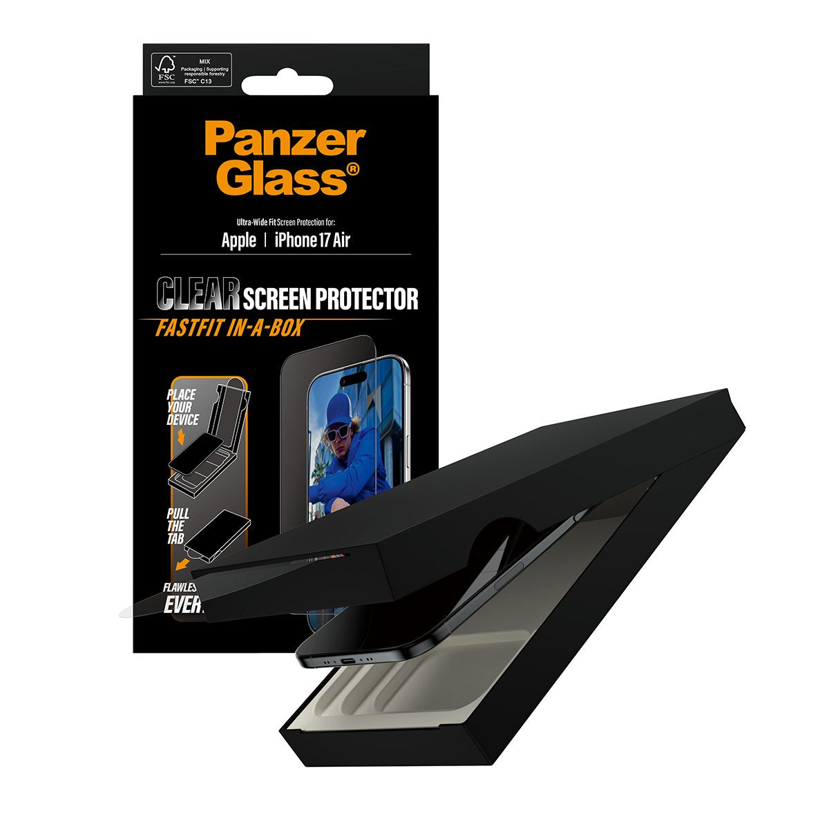 Panzerglass Ip 17 Air Uwf Fastfit With Black Frame