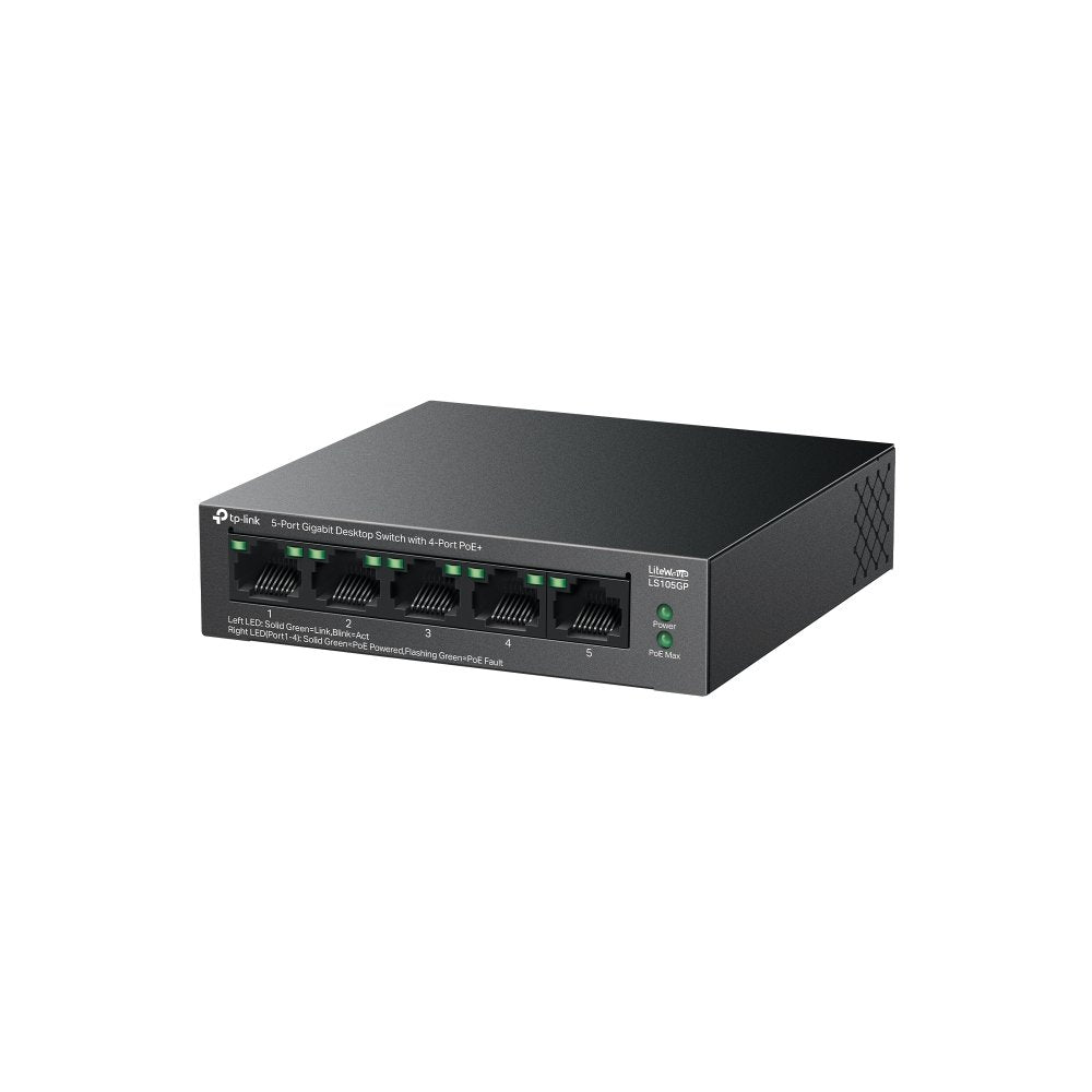 Switch Tp-Link Ls105gp Litewave 5p Giga Sobremesa Carcas De Metal 4p Poe+