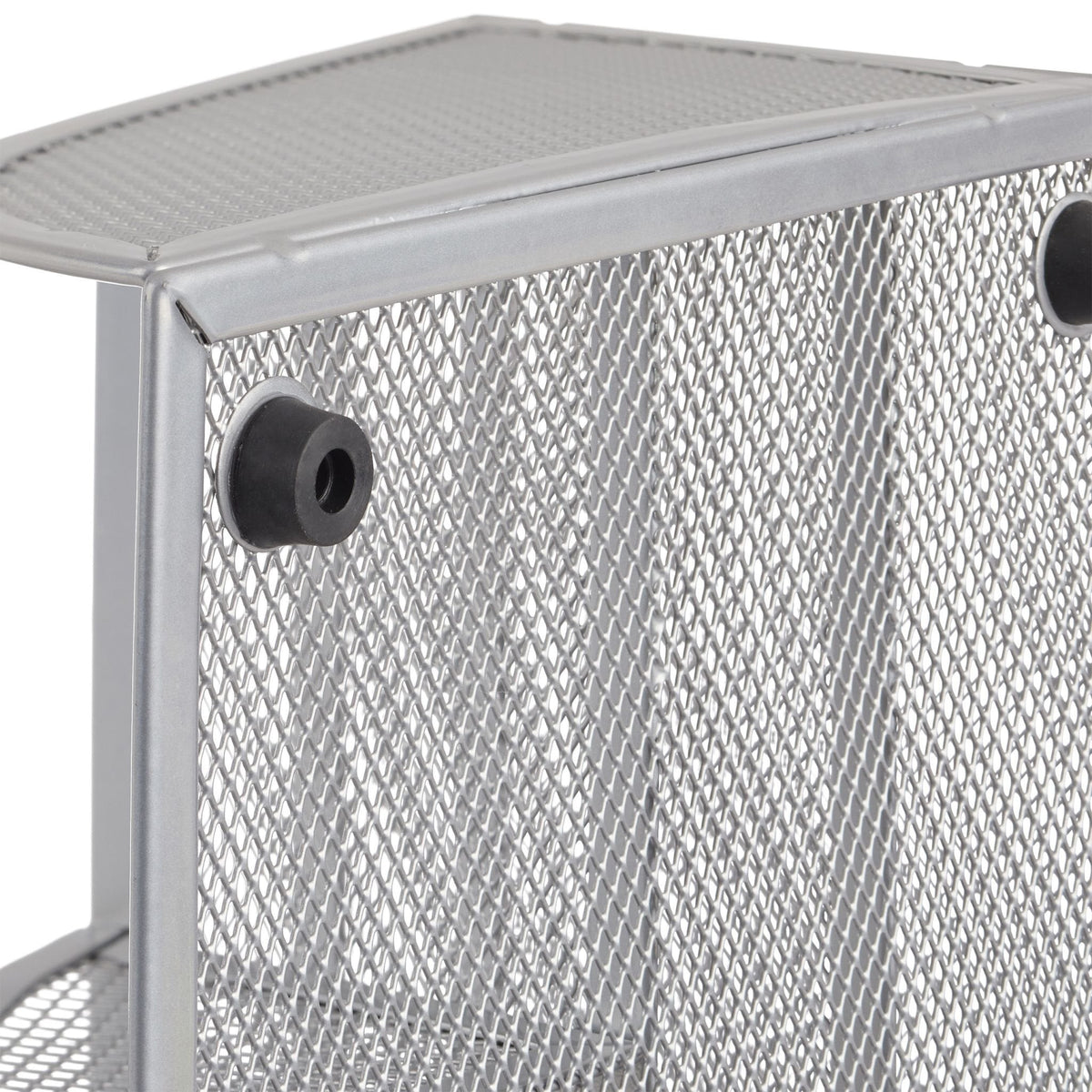 Relaxdays Escritorio-Organizer 5 Compartimentos, Metal Plateado