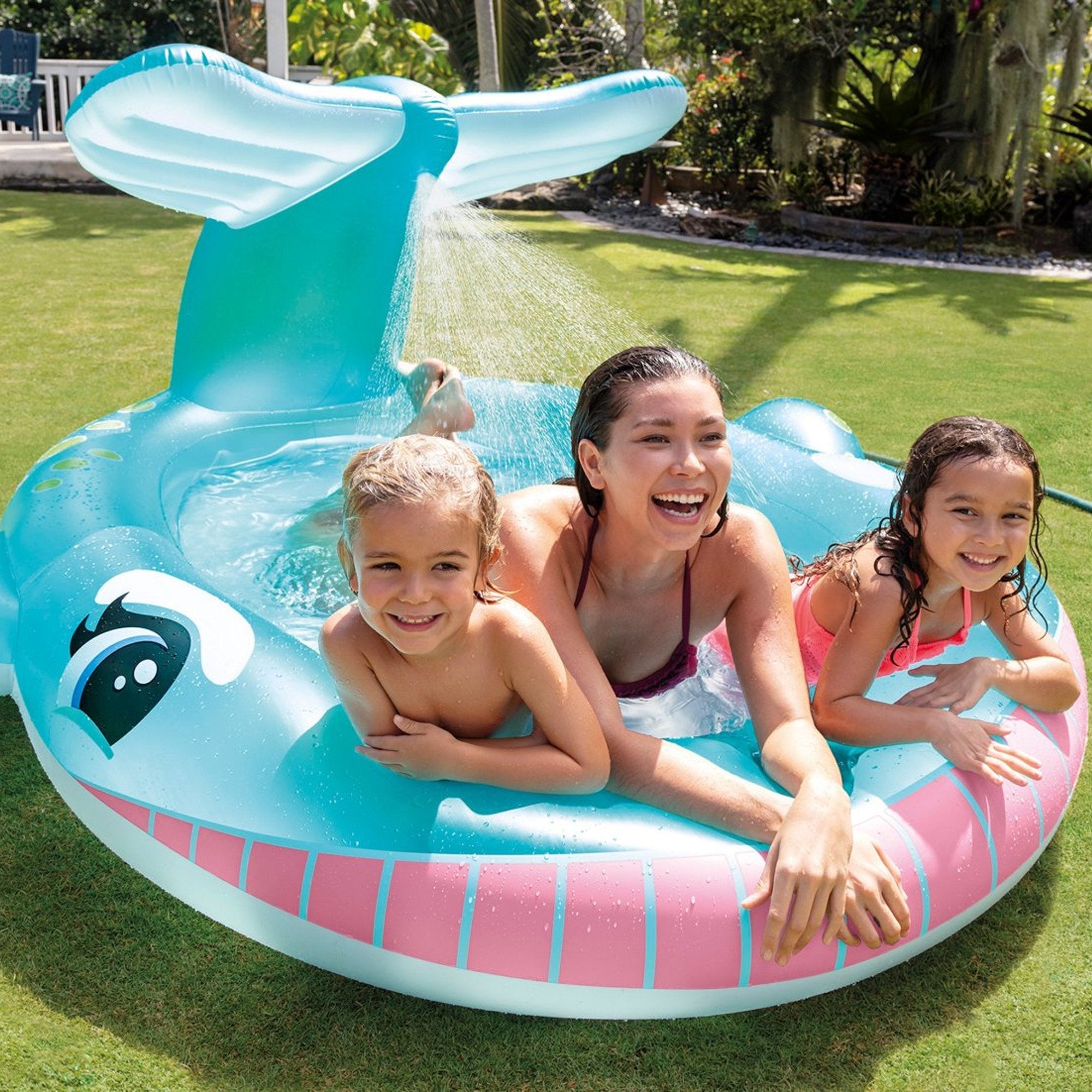 Piscina Infantil, Ballena Con Rociador, 201 X 196 X 91 Cm