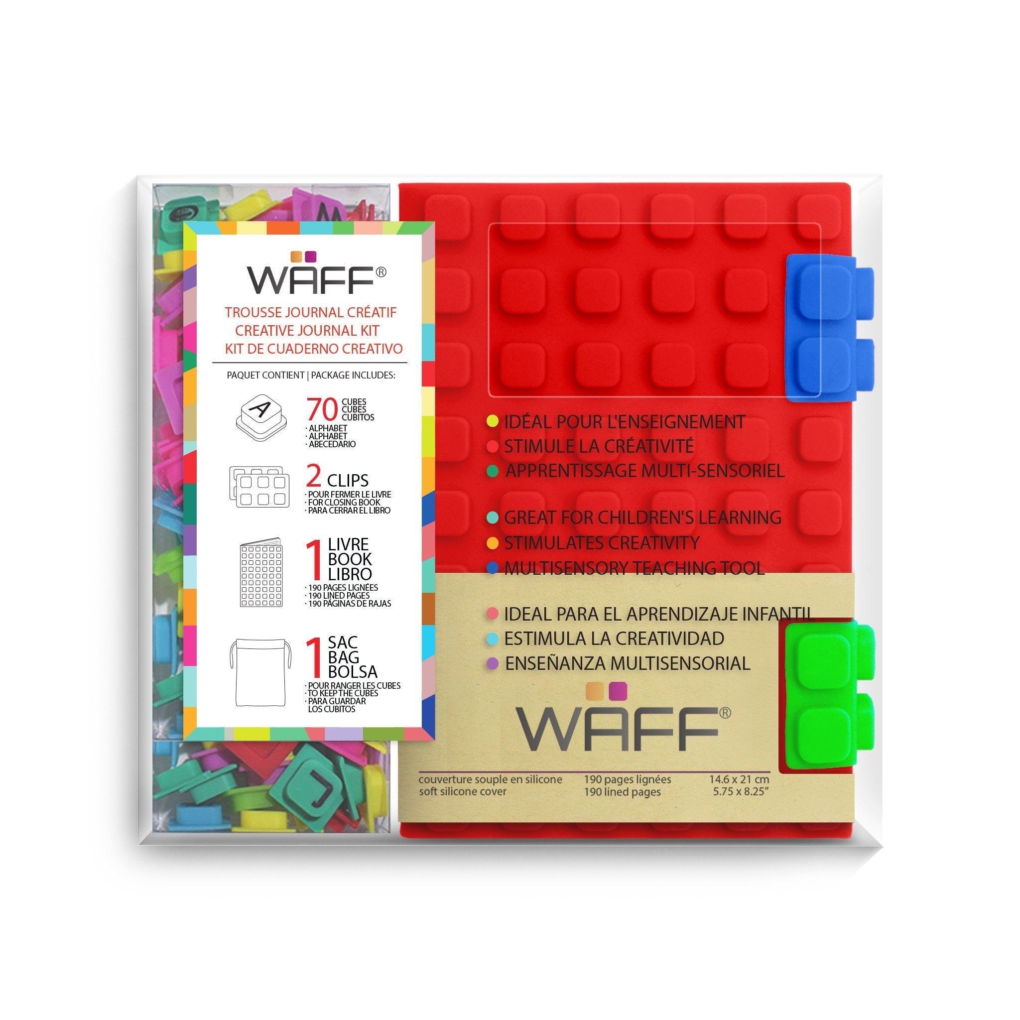 Combo M Rojo/Red Libreta Waff + Letras