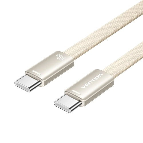 Vention Flat Usb 2.0 Usb-C M-M Cabl 3a Cable 2m Gold Aluminum