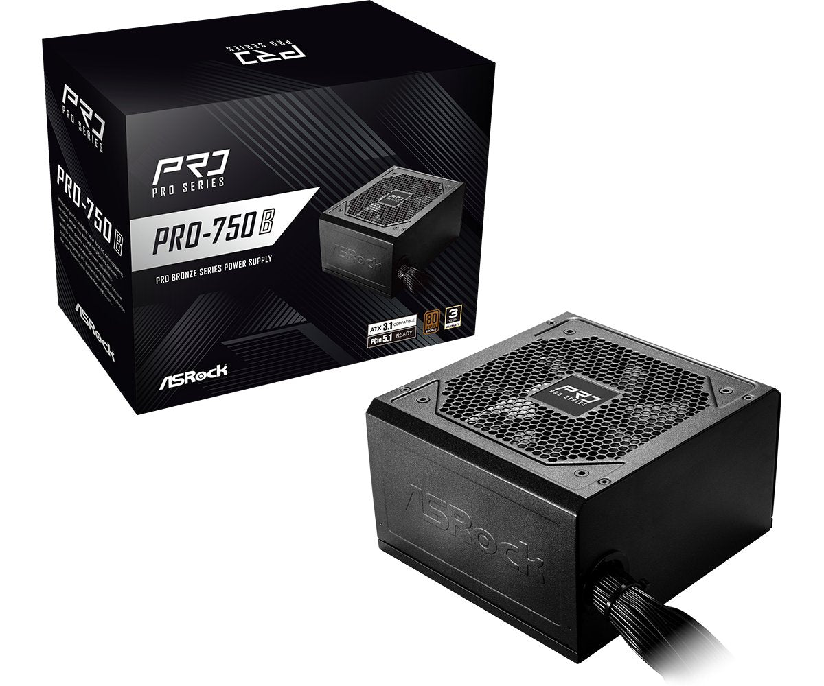 Fuentes De Alimentación Asrock Pro Series Pro-750b 750w Atx 80+ Bronze Negro 90-Uxr075-Bneaa2