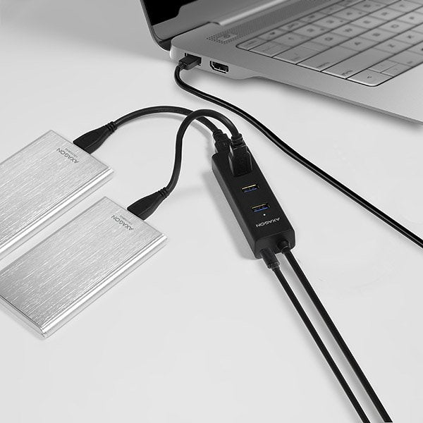 Hub Axagon Hue-S2bp Usb-A, 4x Usb 3.0, Alimentación Mrom Externa - 1,2 M, Fuente De Alimentación
