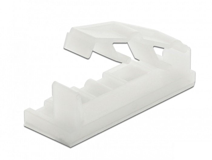 Delock Clip De Bloqueo Del Soporte Del Cable Plano Autoadhesivo Atornillable 10 Piezas