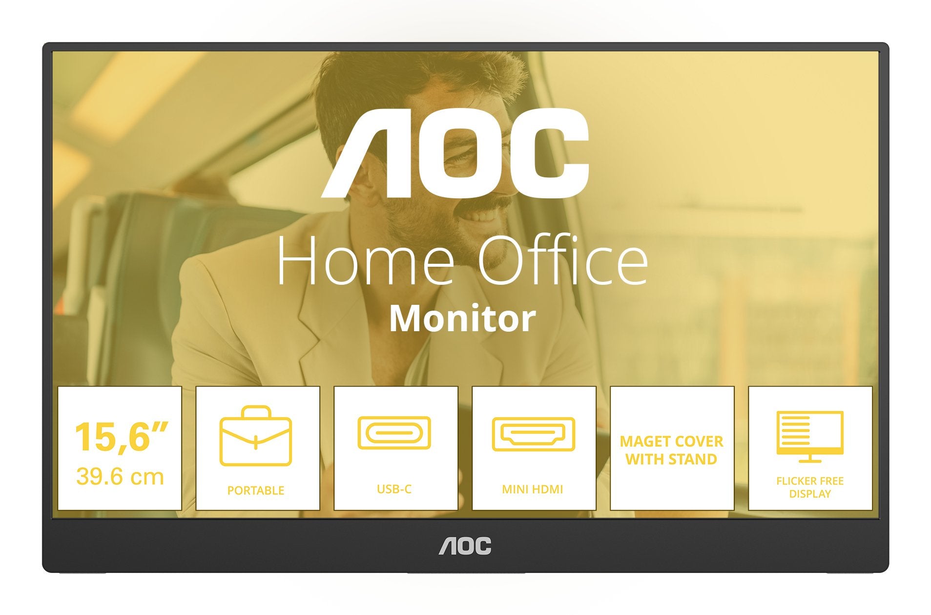 EAN 4038986133449 - AOC 16T20E2 monitor o TV portátil Monitor portátil Negro 39,6 cm (15.6") LED 1920 x 1080 Pixeles imagen 1